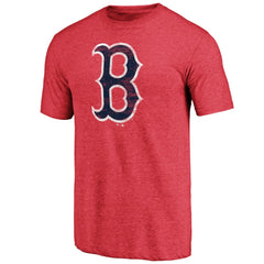 Boston Red Sox Official Logo Tri-Blend T-Shirt Heather Red