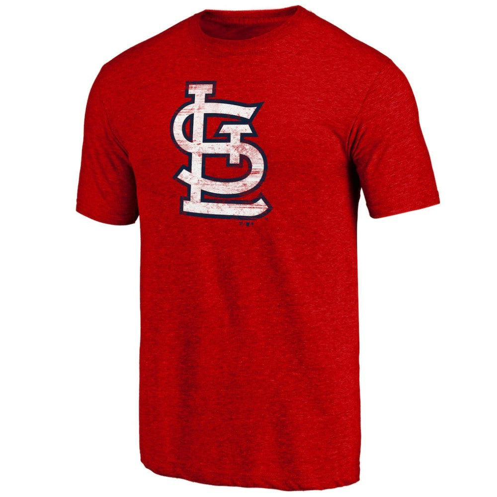 St. Louis Cardinals Official Logo Tri-Blend T-Shirt Heather Red
