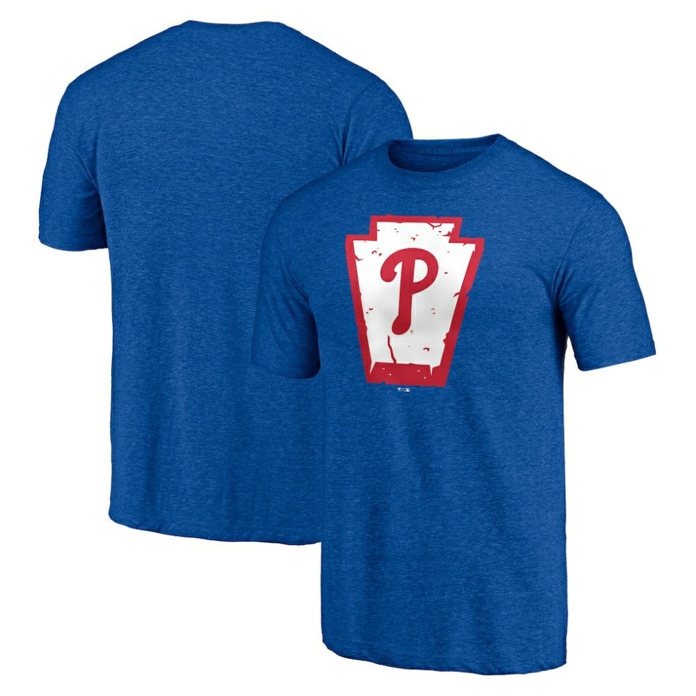 Philadelphia Phillies Hometown Collection Keystone Tri-Blend T-Shirt Heather Royal