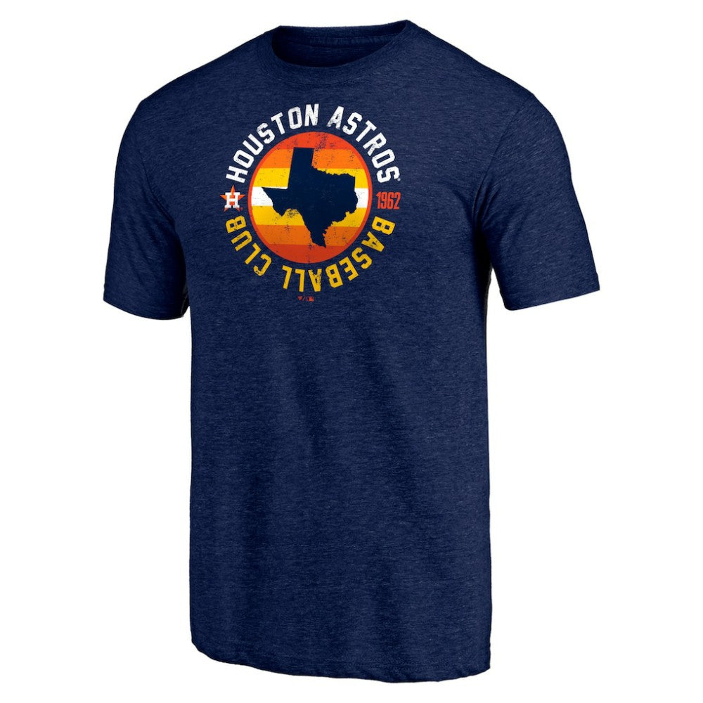 Houston Astros Hometown Collection Texas Seal Tri-Blend T-Shirt Heather Navy