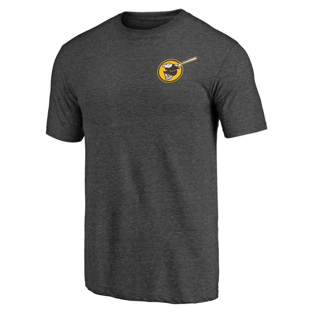 San Diego Padres Hometown Collection Swing Away Tri-Blend T-Shirt Heather Charcoal