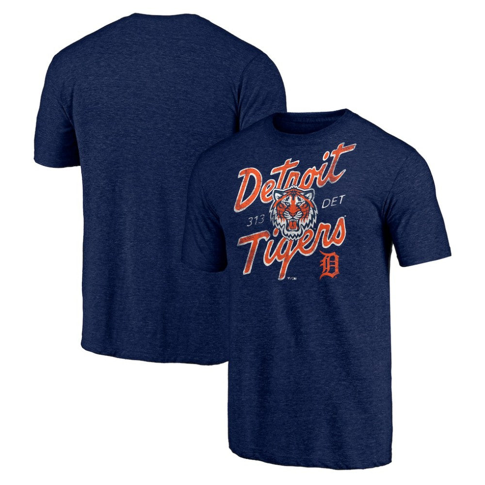 Detroit Tigers Hometown Collection Roar Tri-Blend T-Shirt Heather Navy