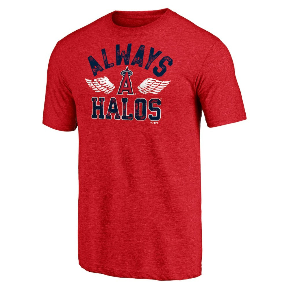 Los Angeles Angels Hometown Collection Always Halos Tri-Blend T-Shirt Heather Red