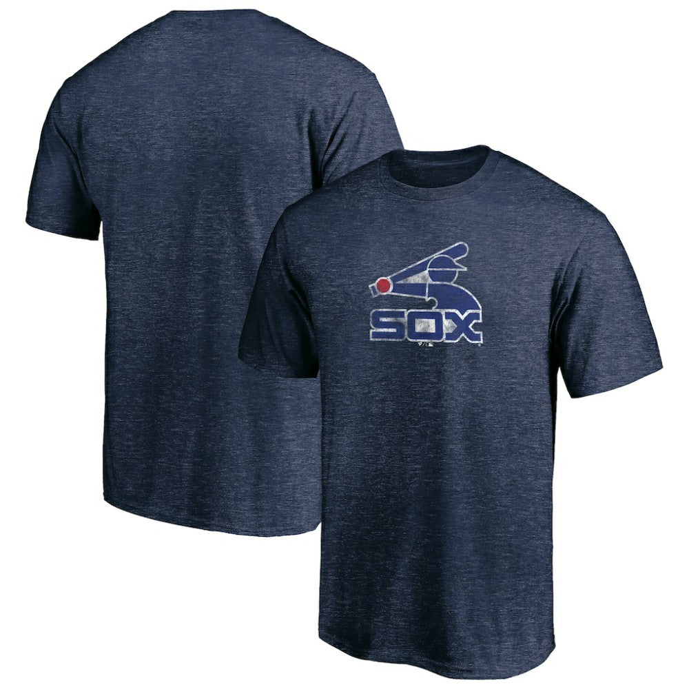 Chicago White Sox Cooperstown Collection Throwback Logo Tri-Blend T-Shirt Navy