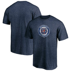 Detroit Tigers Cooperstown Collection Throwback Logo Tri-Blend T-Shirt Heather Navy