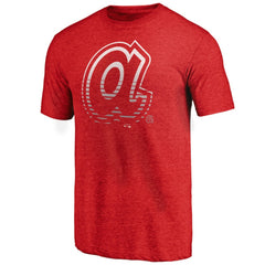 Atlanta Braves Cooperstown Collection Logo Tri-Blend T-Shirt Heather Red