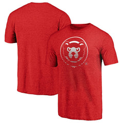 Chicago Cubs Cooperstown Collection Logo Tri-Blend T-Shirt Heather Red