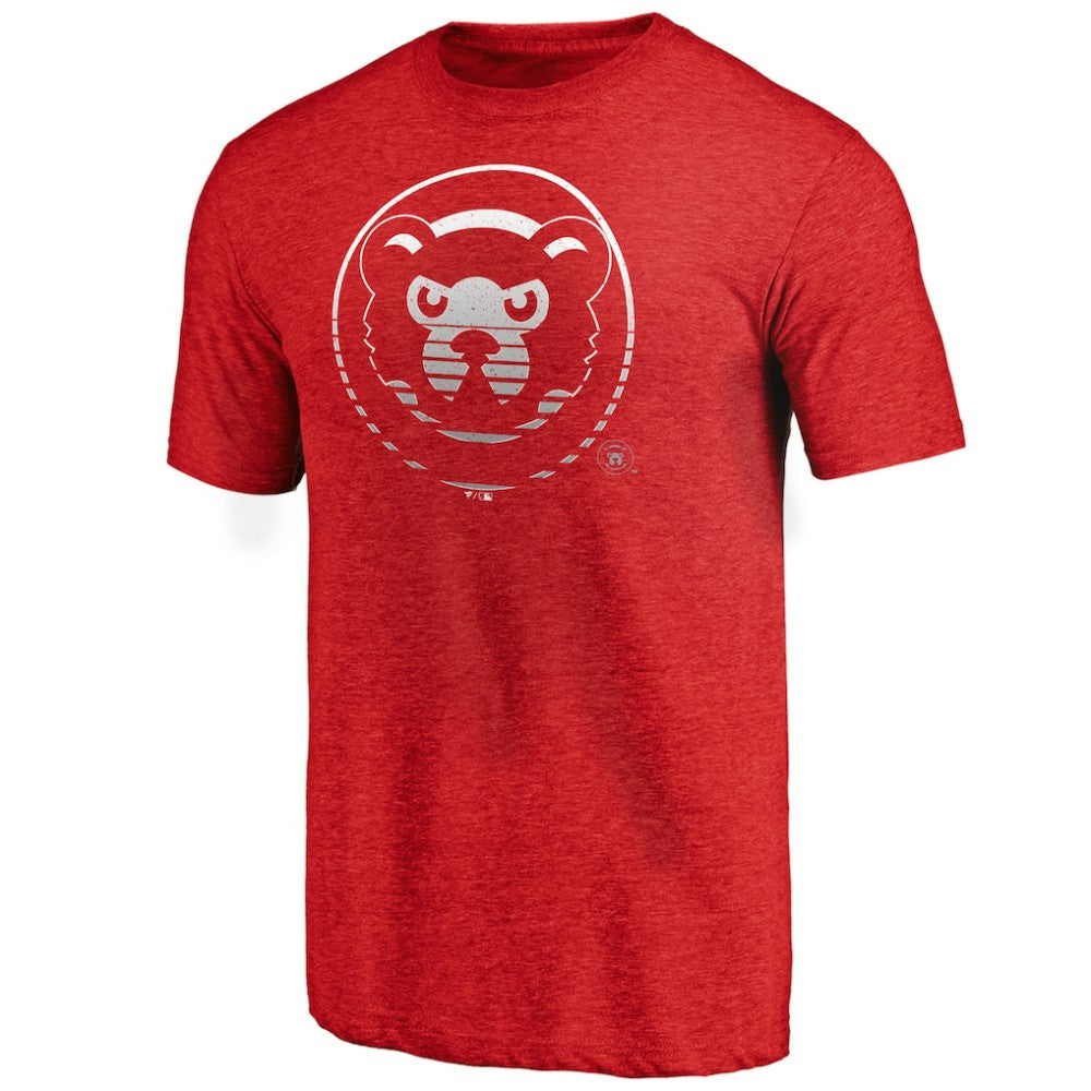 Chicago Cubs Cooperstown Collection Logo Tri-Blend T-Shirt Heather Red