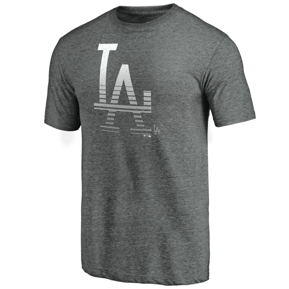 Los Angeles Dodgers Cooperstown Collection Logo Tri-Blend T-Shirt Heather Gray