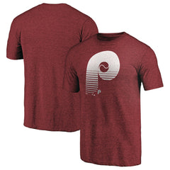 Philadelphia Phillies Cooperstown Collection Logo Tri-Blend T-Shirt Burgundy