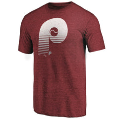 Philadelphia Phillies Cooperstown Collection Logo Tri-Blend T-Shirt Burgundy