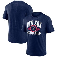 Boston Red Sox Badge of Honor Tri-Blend T-Shirt Heather Navy