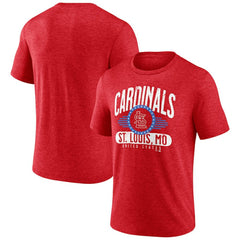 St. Louis Cardinals Badge of Honor Tri-Blend T-Shirt Heather Red