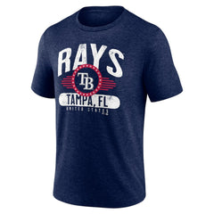 Tampa Bay Rays Badge of Honor Tri-Blend T-Shirt Heather Navy