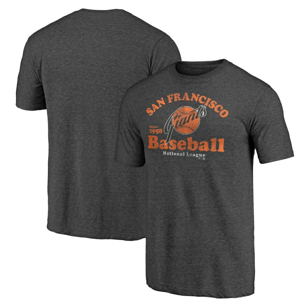 San Francisco Giants Cooperstown Collection Our Game Tri-Blend T-Shirt Heather Charcoal
