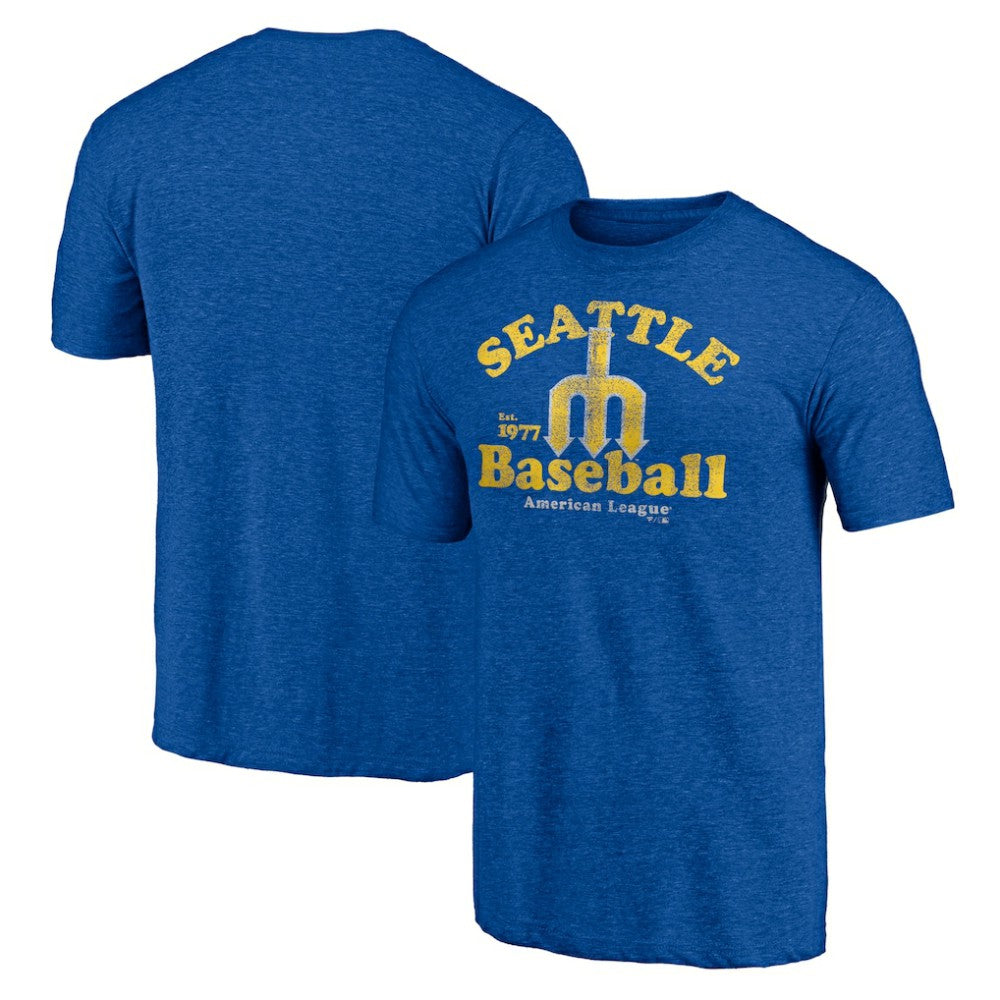 Seattle Mariners Cooperstown Collection Our Game Tri-Blend T-Shirt Heather Royal