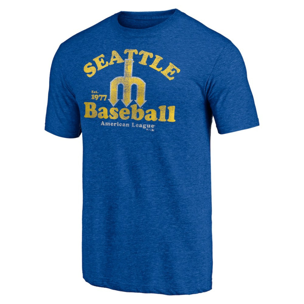 Seattle Mariners Cooperstown Collection Our Game Tri-Blend T-Shirt Heather Royal