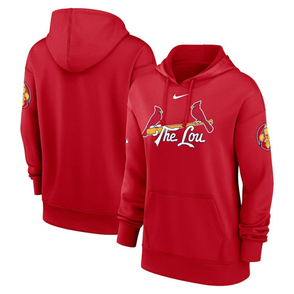 St. Louis Cardinals Women's 2024 City Connect Authentic Collection Practice Performance Pullover Hoodie Red | Nike