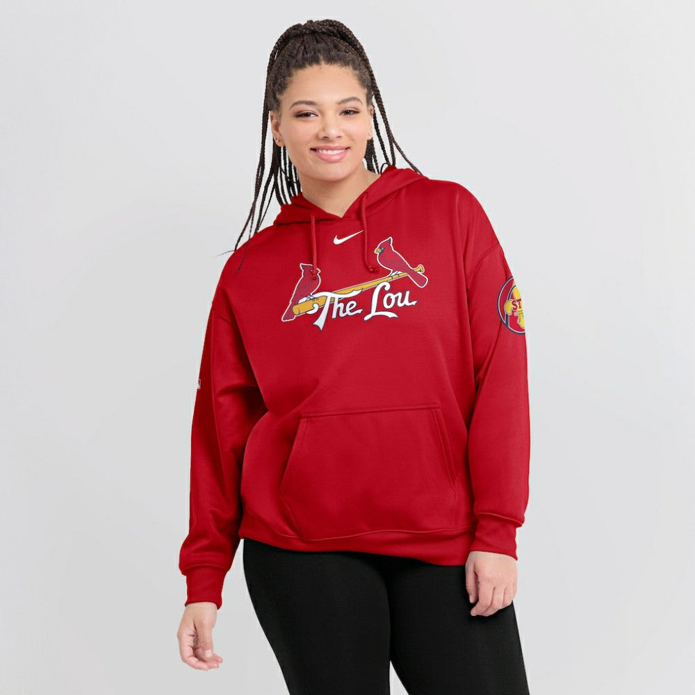 St. Louis Cardinals Women's 2024 City Connect Authentic Collection Practice Performance Pullover Hoodie Red | Nike