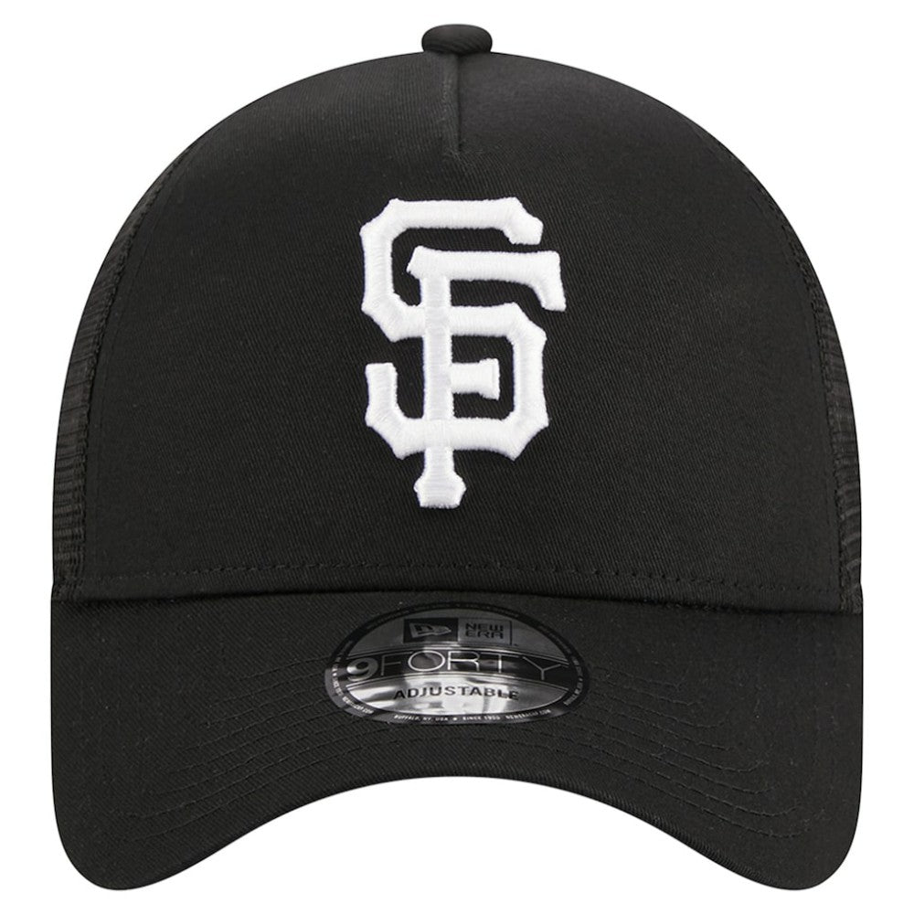 San Francisco Giants A-Frame 9FORTY Trucker Adjustable Hat Black | New Era