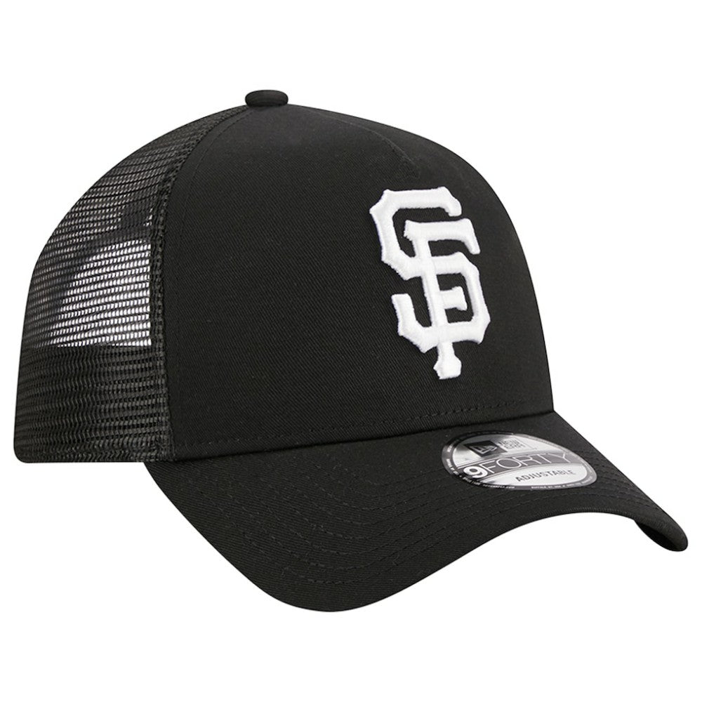 San Francisco Giants A-Frame 9FORTY Trucker Adjustable Hat Black | New Era