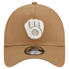 Milwaukee Brewers A-Frame 9FORTY Adjustable Hat Khaki | New Era