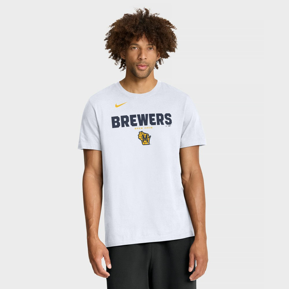 Milwaukee Brewers Bold Team Name T-Shirt White | Nike