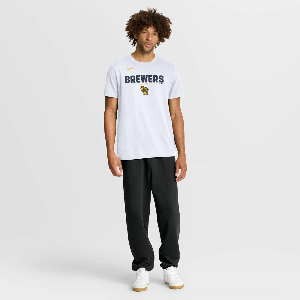 Milwaukee Brewers Bold Team Name T-Shirt White | Nike