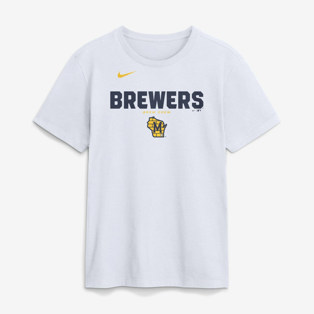 Milwaukee Brewers Bold Team Name T-Shirt White | Nike