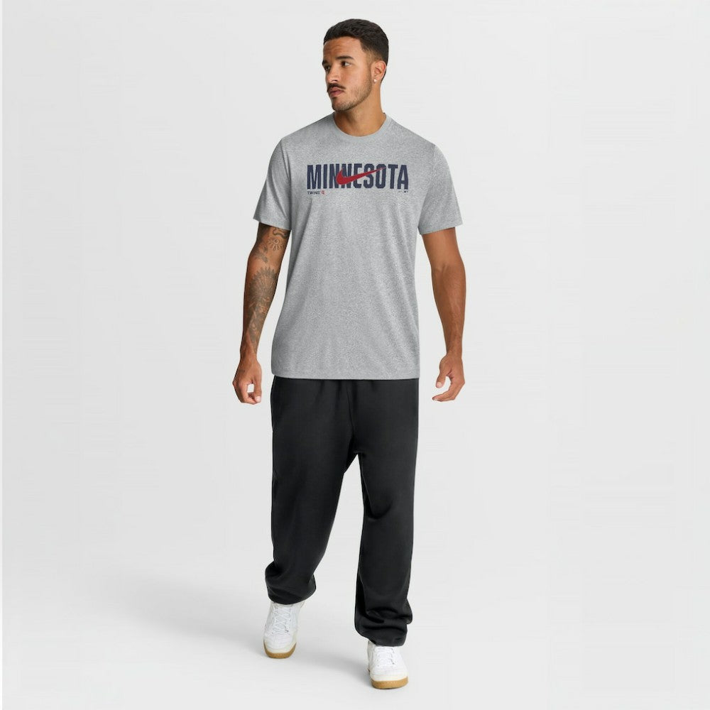Minnesota Twins Swoosh Legend Dri-FIT T-Shirt Heather Gray | Nike