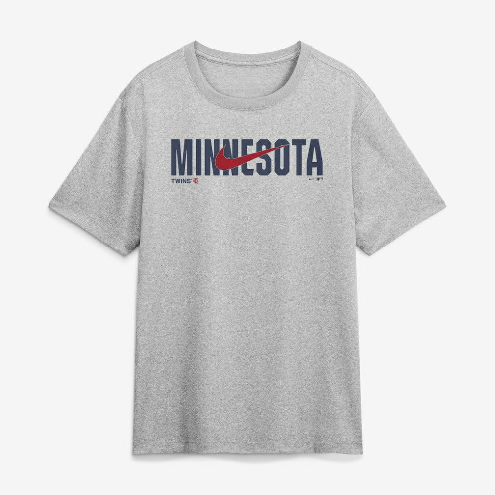 Minnesota Twins Swoosh Legend Dri-FIT T-Shirt Heather Gray | Nike