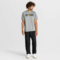 Milwaukee Brewers Swoosh Legend Dri-FIT T-Shirt Heather Gray | Nike