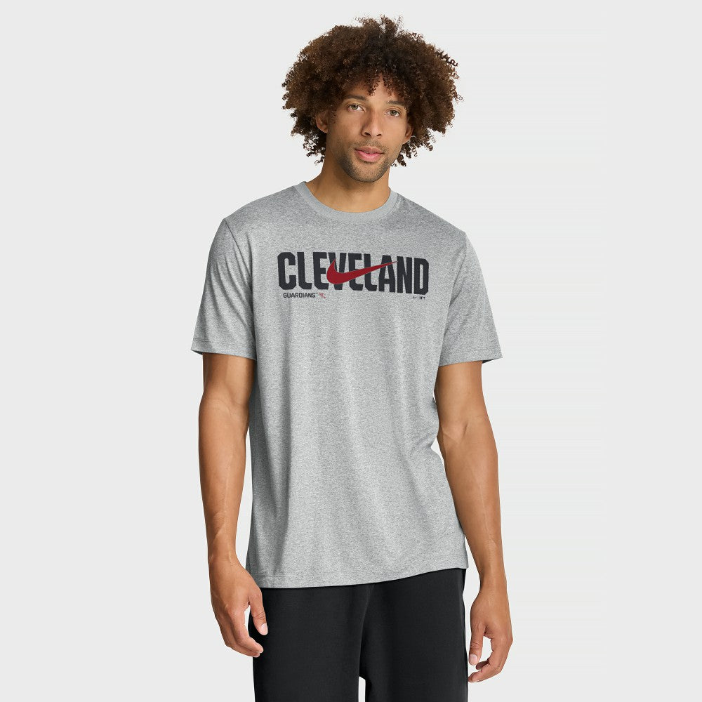 Cleveland Guardians Swoosh Legend Dri-FIT T-Shirt Heather Gray | Nike