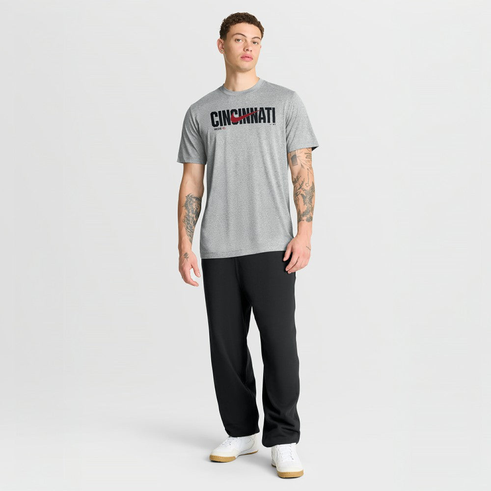 Cincinnati Reds Swoosh Legend Dri-FIT T-Shirt Heather Gray | Nike
