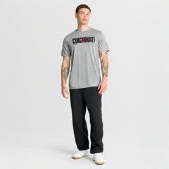 Cincinnati Reds Swoosh Legend Dri-FIT T-Shirt Heather Gray | Nike