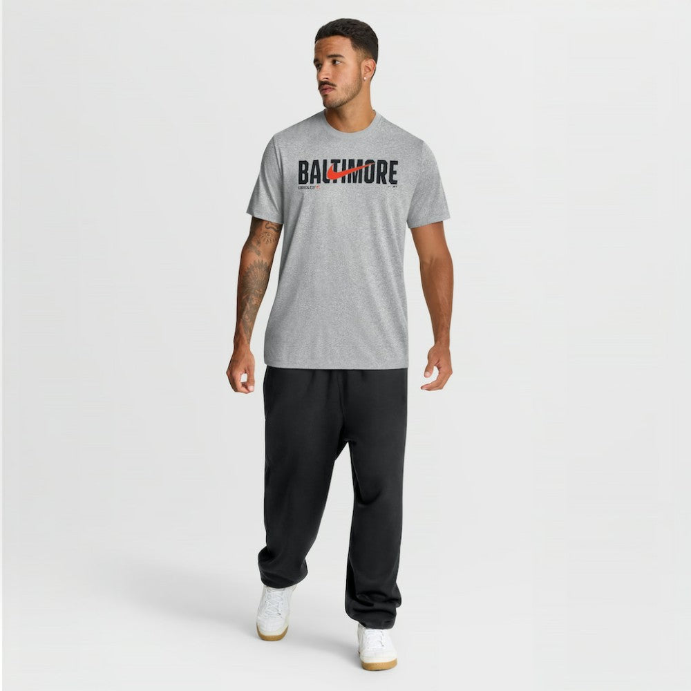 Baltimore Orioles Swoosh Legend Dri-FIT T-Shirt Heather Gray | Nike
