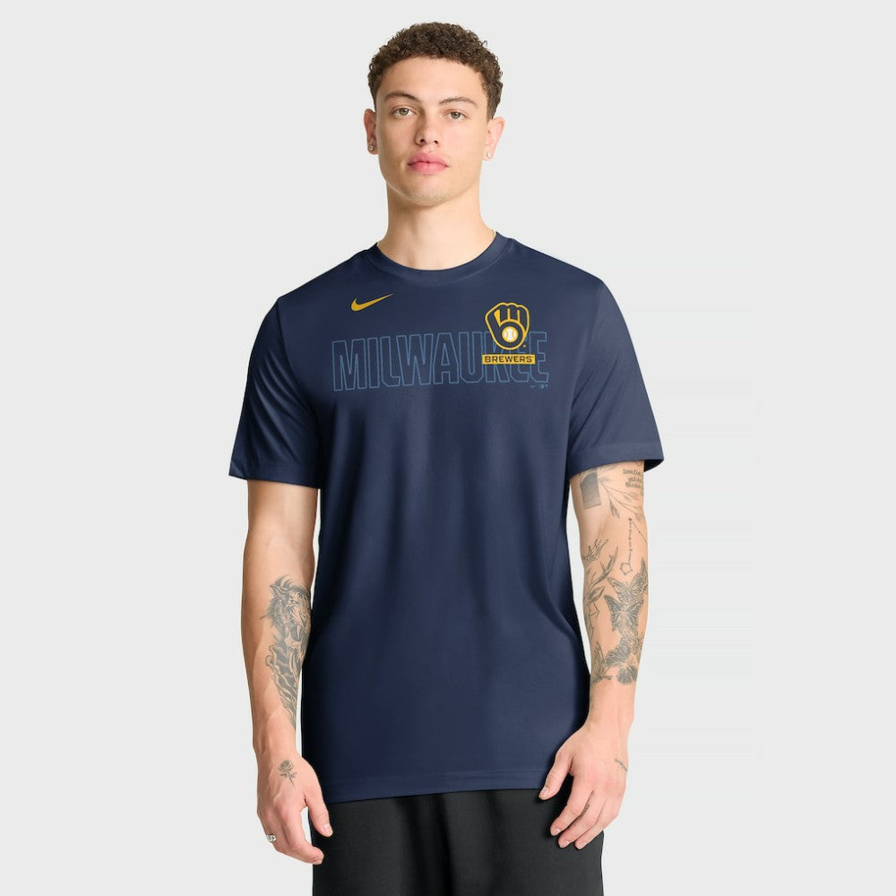 Milwaukee Brewers Knockout Team Legend Dri-FIT T-Shirt Navy | Nike