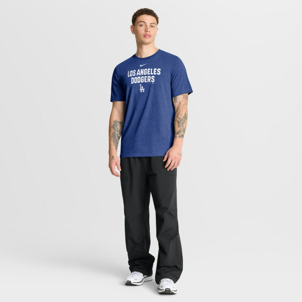Los Angeles Dodgers Stacked Tri-Blend T-Shirt Heather Royal | Nike