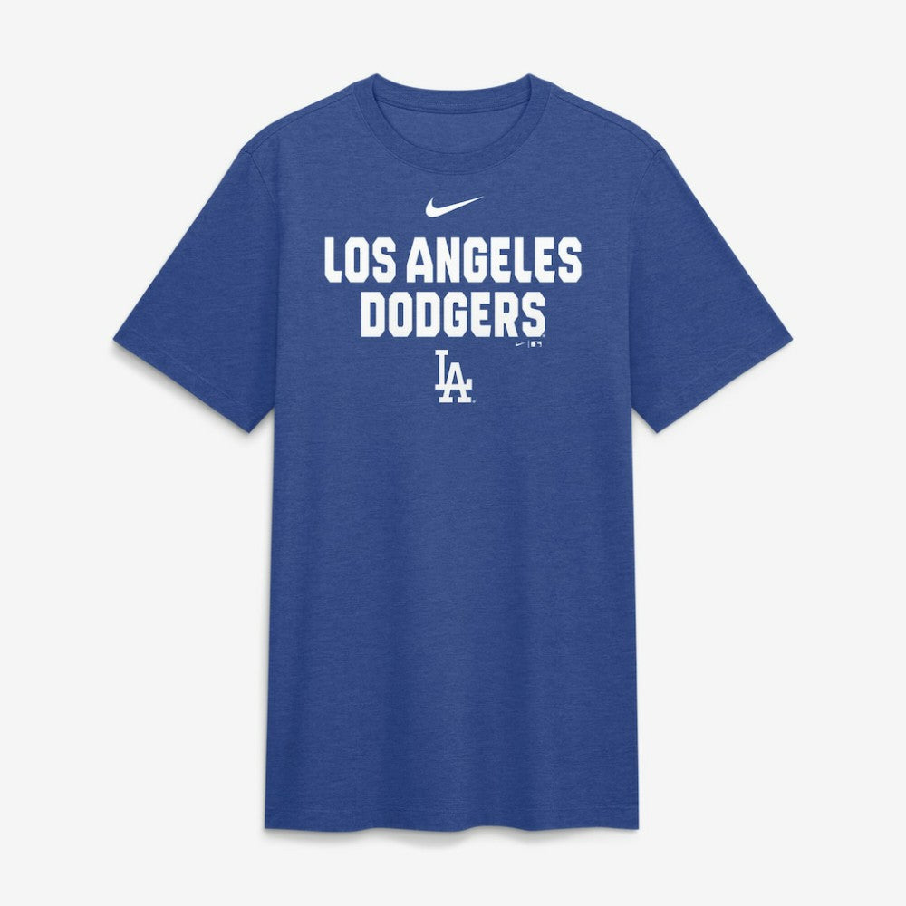 Los Angeles Dodgers Stacked Tri-Blend T-Shirt Heather Royal | Nike