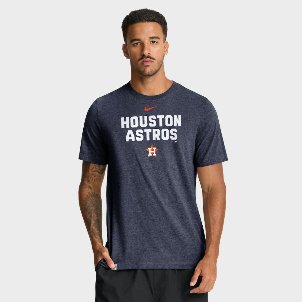 Houston Astros Stacked Tri-Blend T-Shirt Heather Navy | Nike