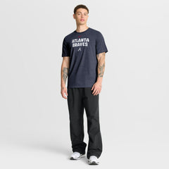 Atlanta Braves Stacked Tri-Blend T-Shirt Heather Navy | Nike