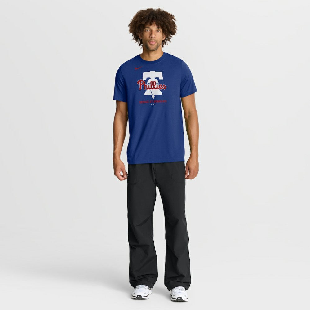 Philadelphia Phillies Tri-Blend Logo T-Shirt Royal | Nike