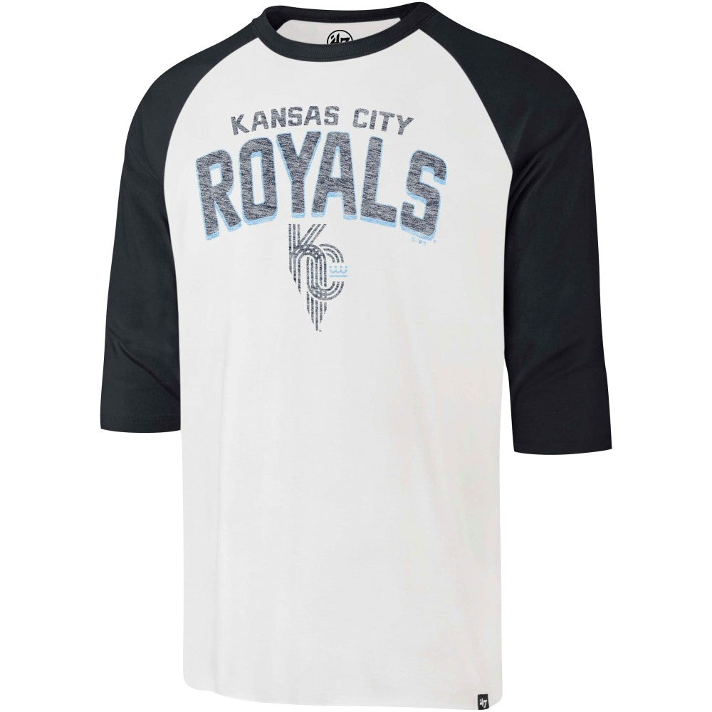 Kansas City Royals City Connect Crescent Franklin Raglan 3/4-Sleeve T-Shirt Cream | 47 brand