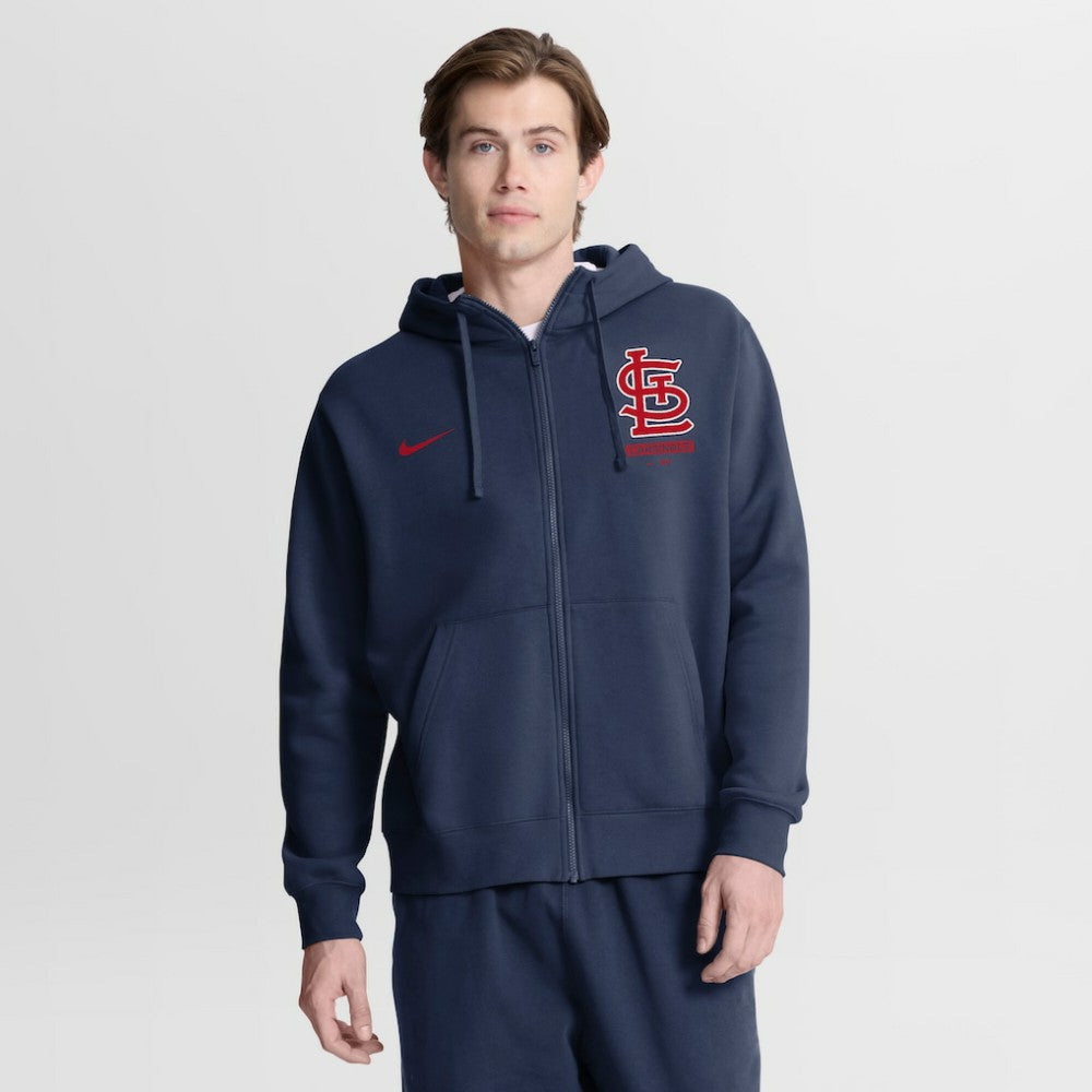 St. Louis Cardinals Primetime Lockup Full-Zip Hoodie Navy | Nike