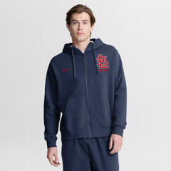 St. Louis Cardinals Primetime Lockup Full-Zip Hoodie Navy | Nike