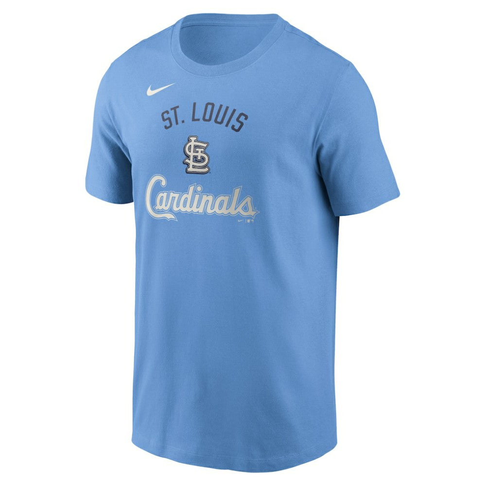 St. Louis Cardinals Early Innings Stack T-Shirt Light Blue | Nike