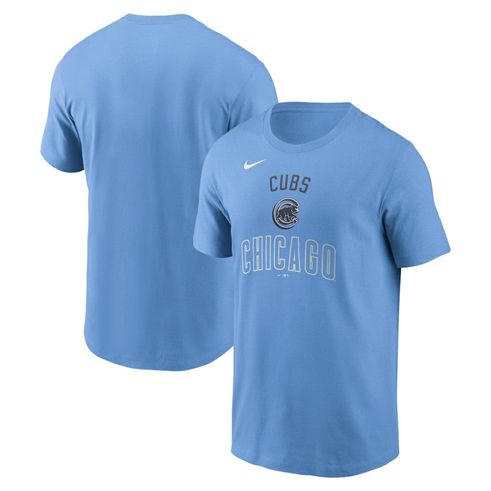 Chicago Cubs Early Innings Stack T-Shirt Light Blue | Nike