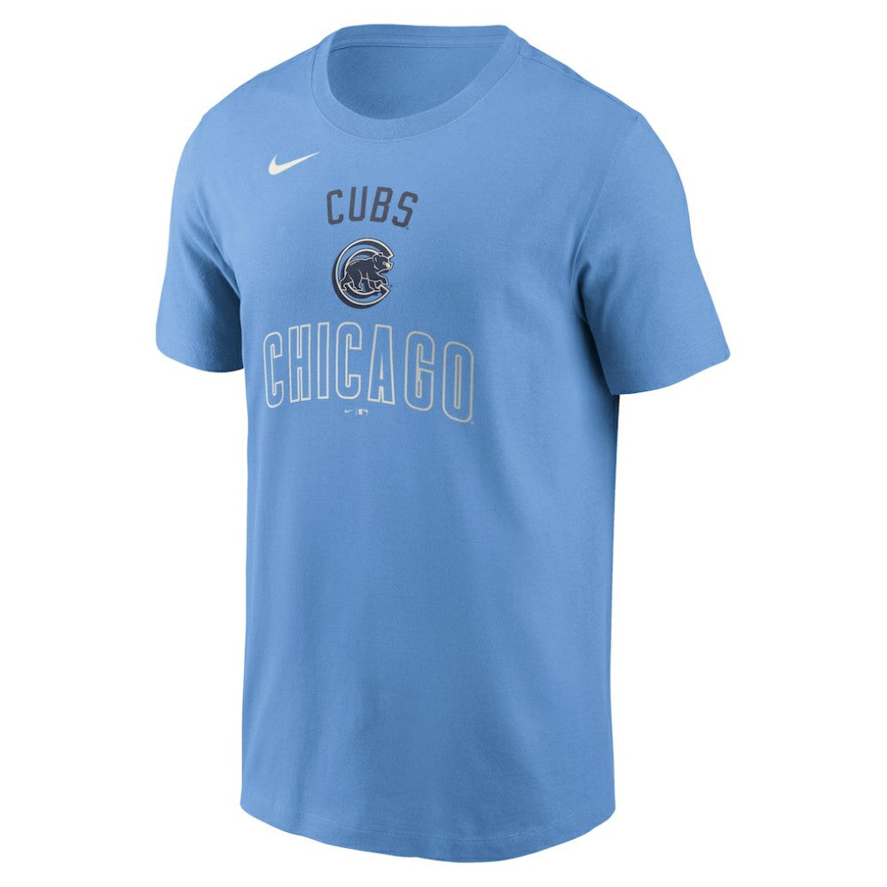 Chicago Cubs Early Innings Stack T-Shirt Light Blue | Nike