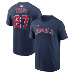 Mike Trout Los Angeles Angels Name & Number T-Shirt Navy | Nike