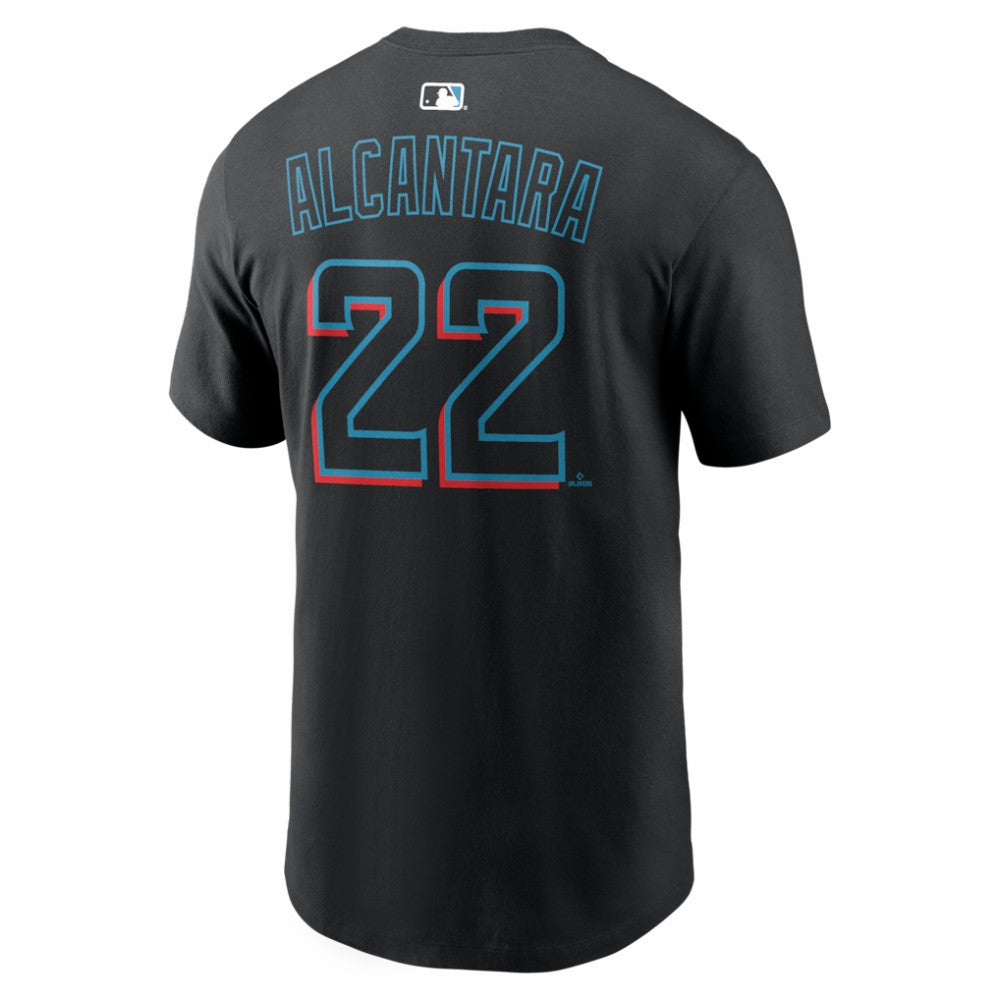 Sandy Alcantara Miami Marlins Home Name & Number T-Shirt Black | Nike